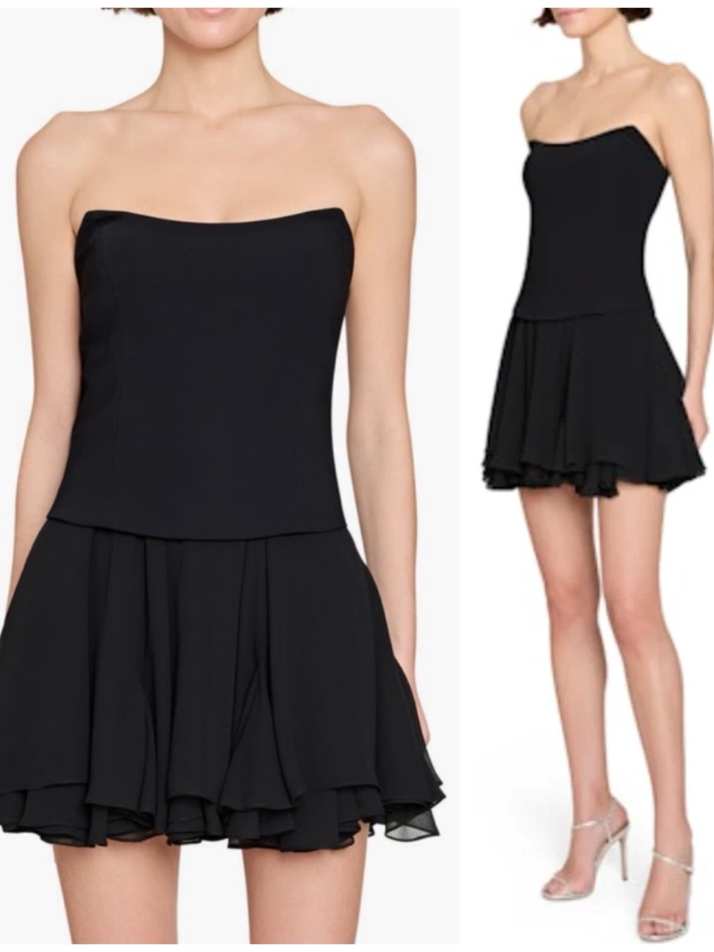 NWT Amanda Uprichard Airess Strapless Mini Short Dress Black Size Women’s Small